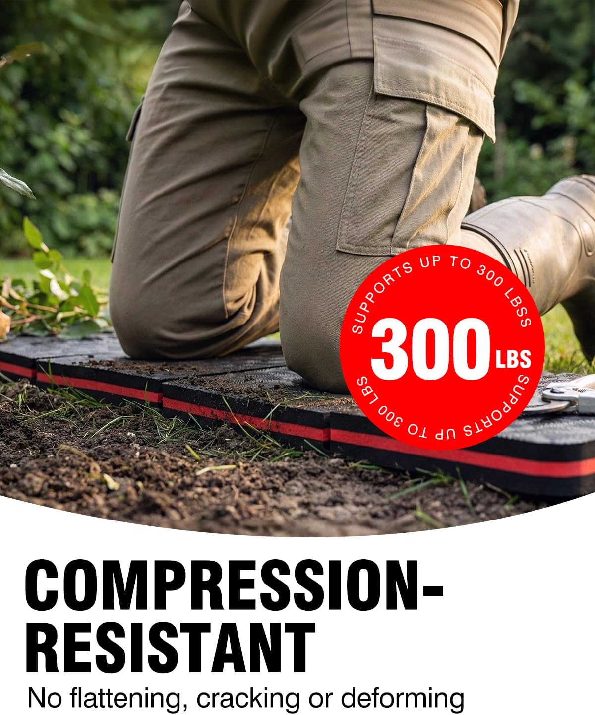 Foldable Foam Kneeling Pad, Mechanic Mat for Ground, 47.2"x15.7"x1.1" | for Gardening, Work, Repairing, Garage, Handle