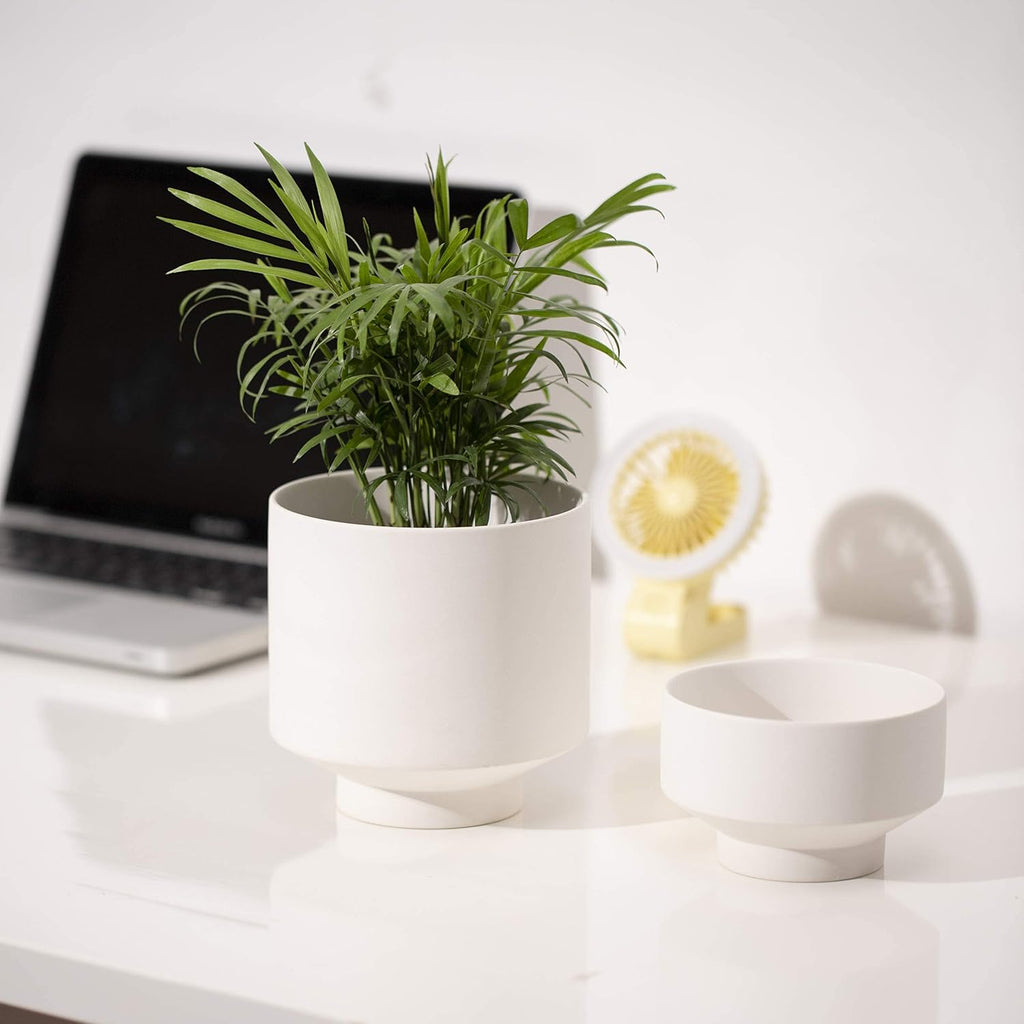 UBEE Plant Pot for Indoor Plants | 5.43 + 4.61 Inch Ceramic Flower Pot | Small Planter Pots with Drainage Hole and