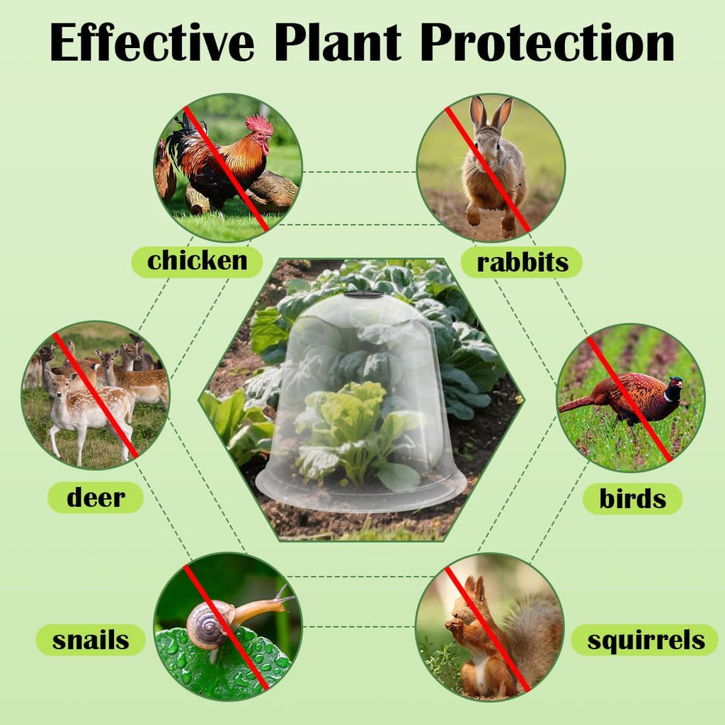 13 Inch Humidity Domes Garden Cloches for Plant Protection, Plant Covers Freeze Protection, Protectors from Animals