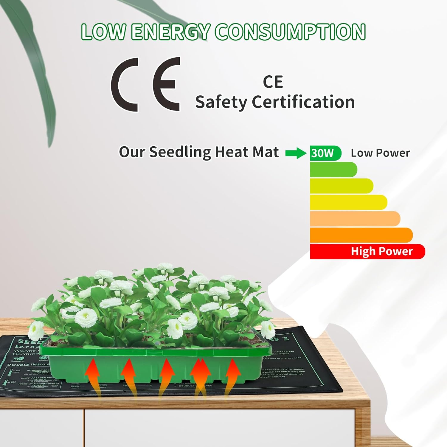 Seedling Heat Mat for Seed Starting,10" x 20.75" Waterproof Heating Pad for Indoor Plants Germination, Gardening