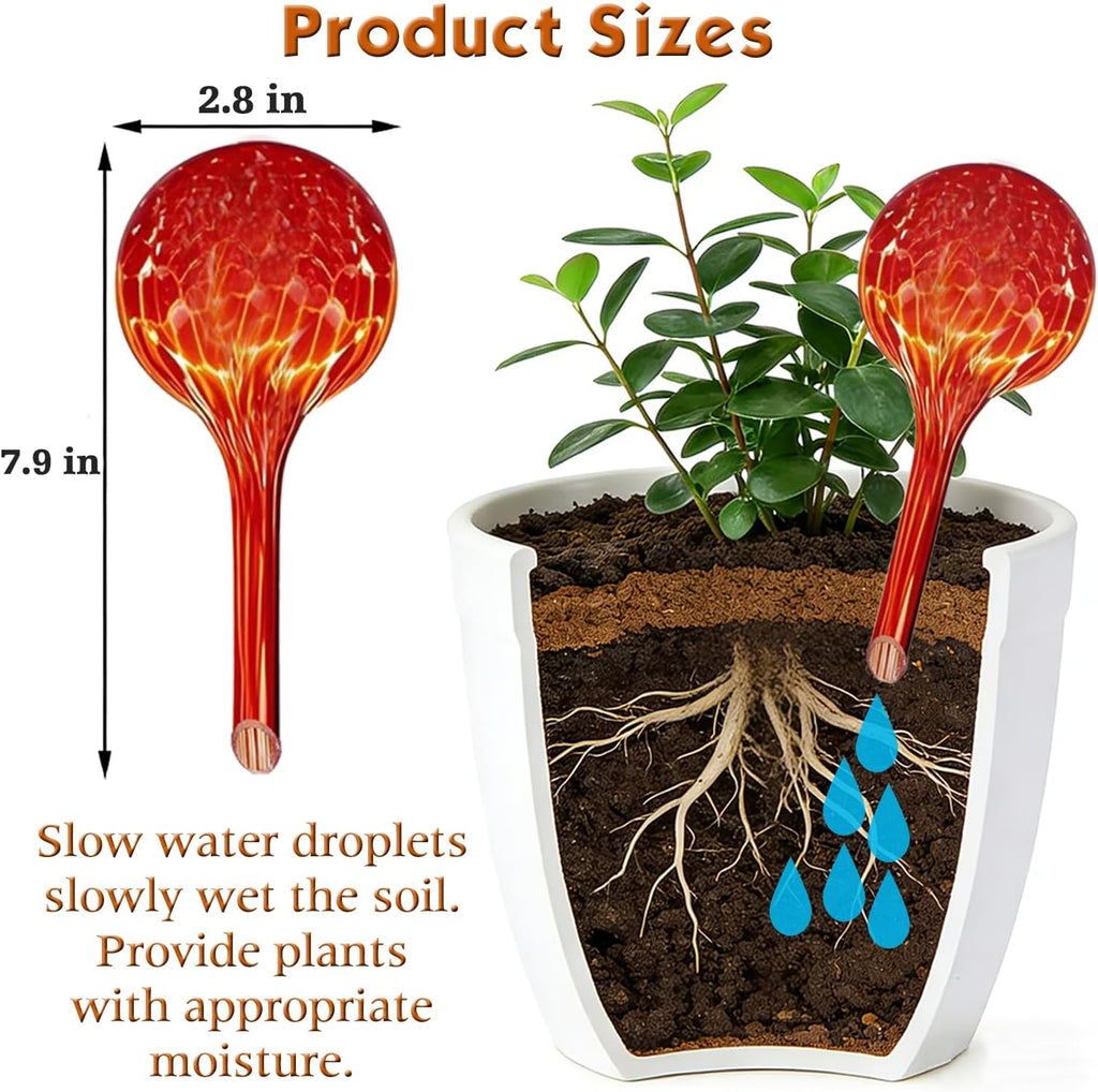 Self Watering Globes for Plant, Large Glass Outdoor Plant Watering Devices | Plant Self Watering Bulb for Vacation