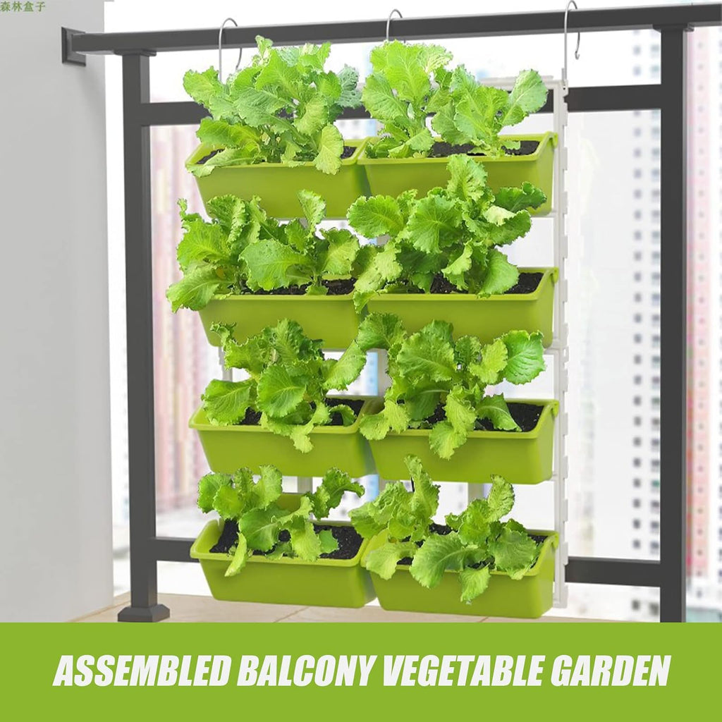 Vertical Garden Wall Planter, Wall Mounted Planter 4-Tier 8 Pockets Vertical Garden Wall Planter Raised Beds Hanging