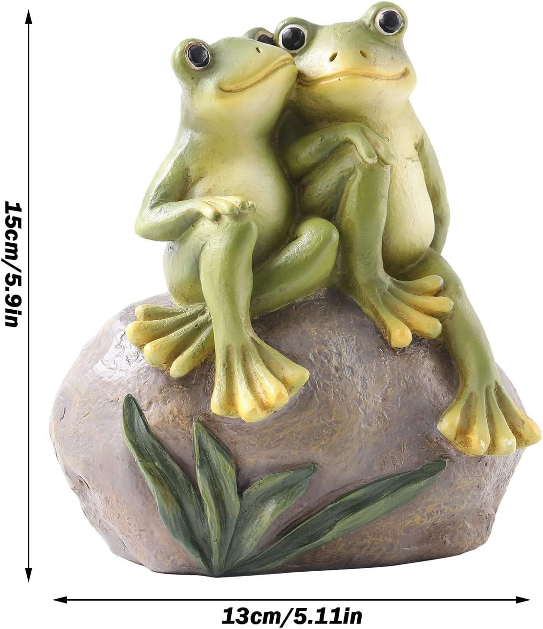 Resin Frog Garden Statue, Green Frog Figure for Outdoor Decor Yard and Garden Decoration Resin Sculpture (Art Deco)