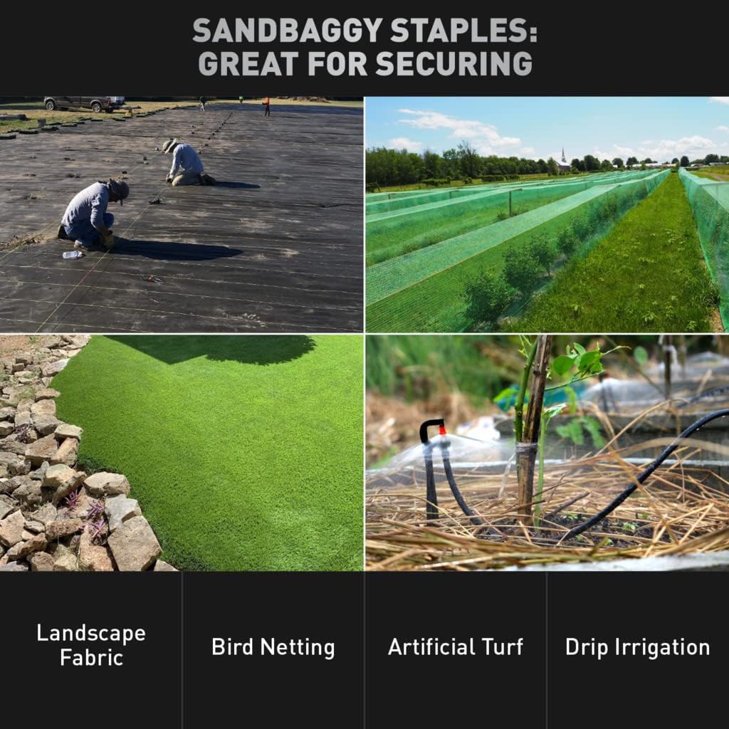 Sandbaggy 10-Inch Steel Landscape Edging Stakes Staples | More Sturdy Than Plastic Stakes | Works for All Landscape