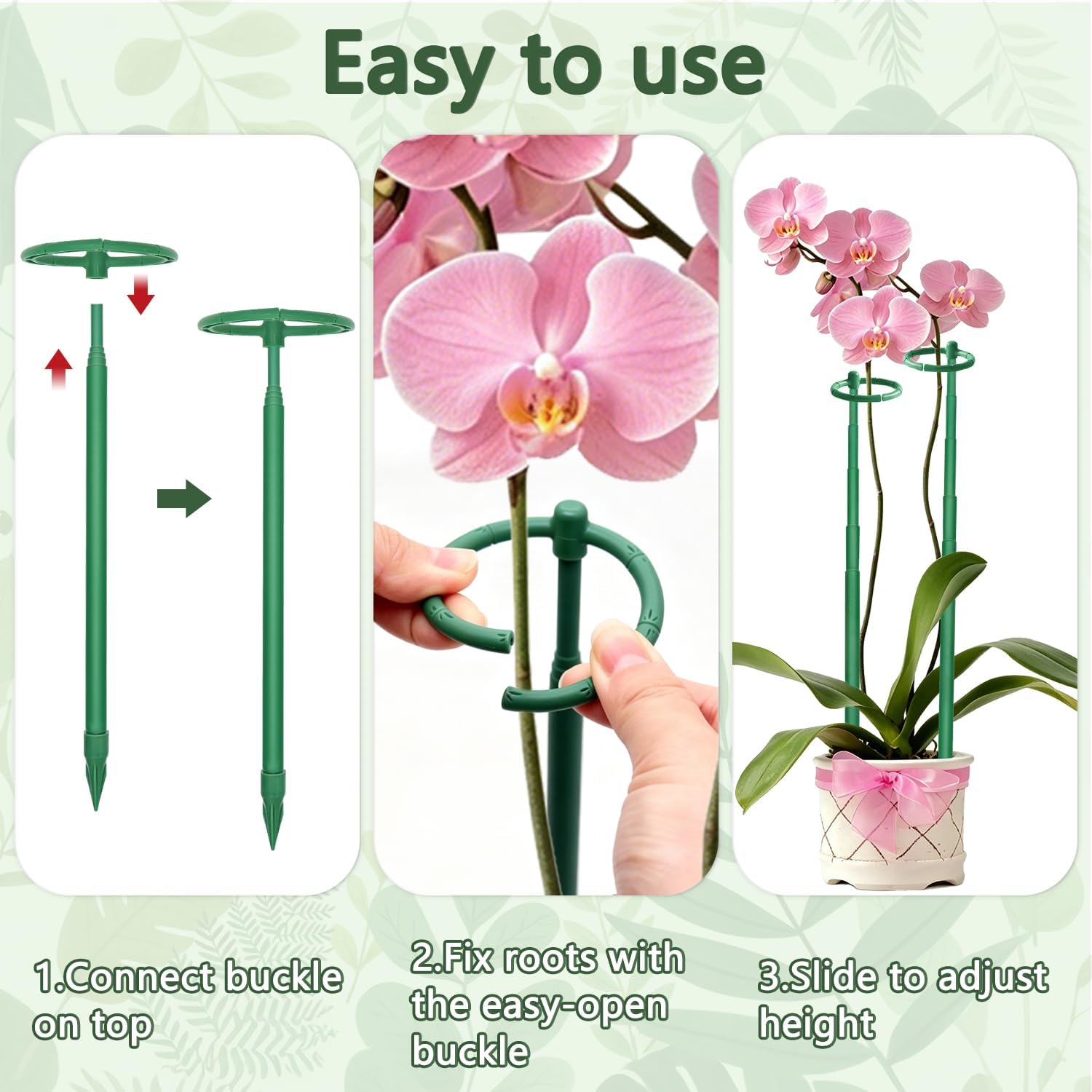 7Pcs Telescoping Plant Stakes 12.5-48.4IN Adjustable Monstera Plant Support | Stainless Steel Plant Stakes for Indoor