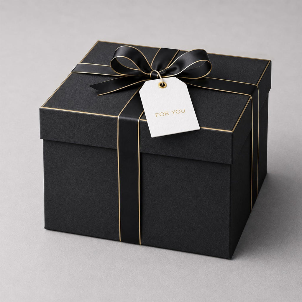 12x12x10in Empty Square Gift Box with Lid, Tall Matte Black Big Gift Box