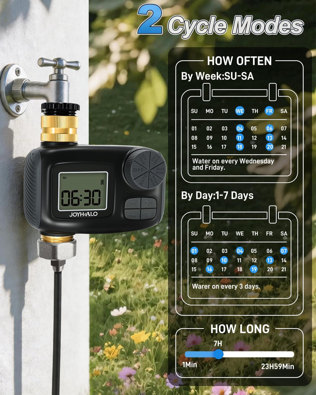 Misters for Outside Patio with Automatic Sprinkler Timer | 50FT Misting System, Extra 10FT Water Pipes,17 Nozzles