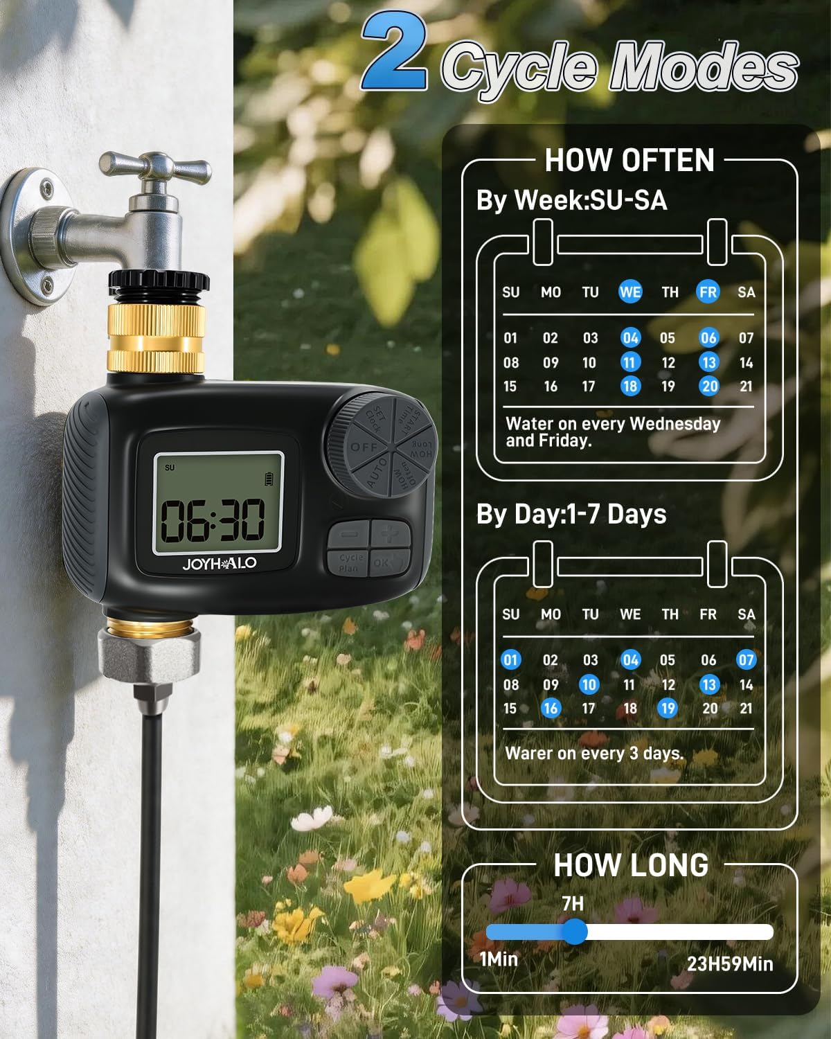 Misters for Outside Patio with Automatic Sprinkler Timer | 50FT Misting System, Extra 10FT Water Pipes,17 Nozzles