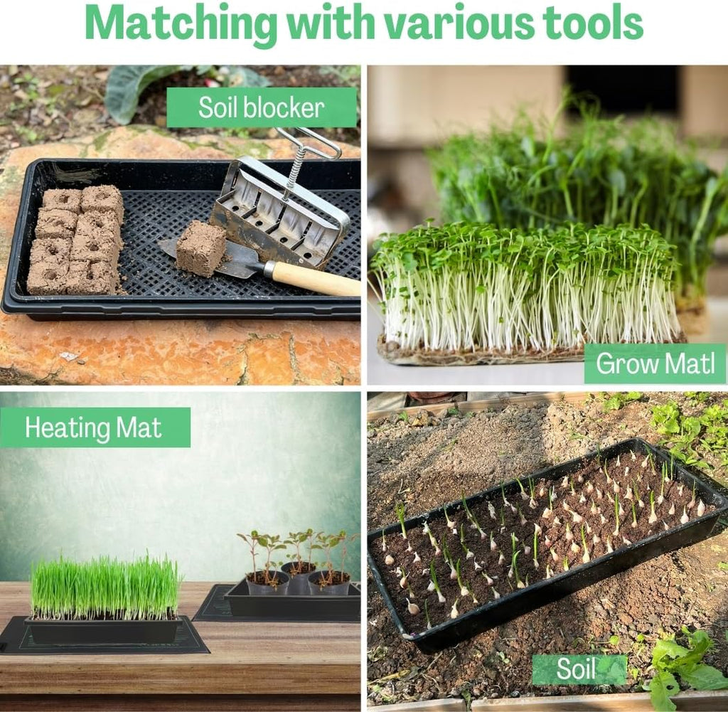 1020 Mesh Tray Soil Blocking Tray 1020 Trays Seedling Starter Trays 10 Pack Black 10x21 Inches for Microgreens