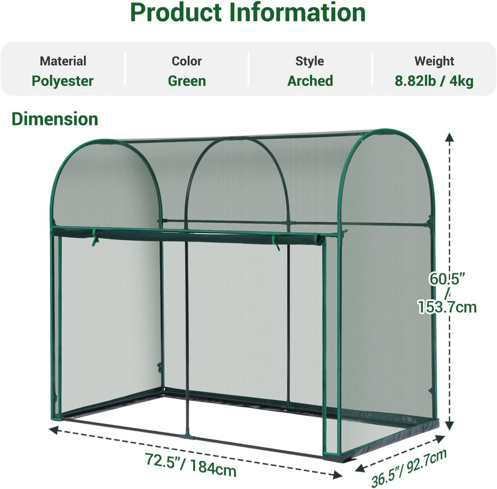 Ohuhu Crop Cages for Garden Plant: 6x3x5 Ft Tent Cage, Plant Netting Cover with Zipper, Garden Bed Cover, Plant Cover