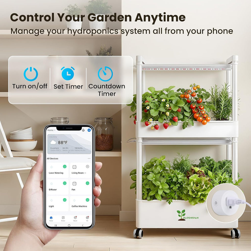 Indoor Hydroponics Growing System with Grow Light & APP Control | 28 Pods Lettuce Growing System with 28L Large Water