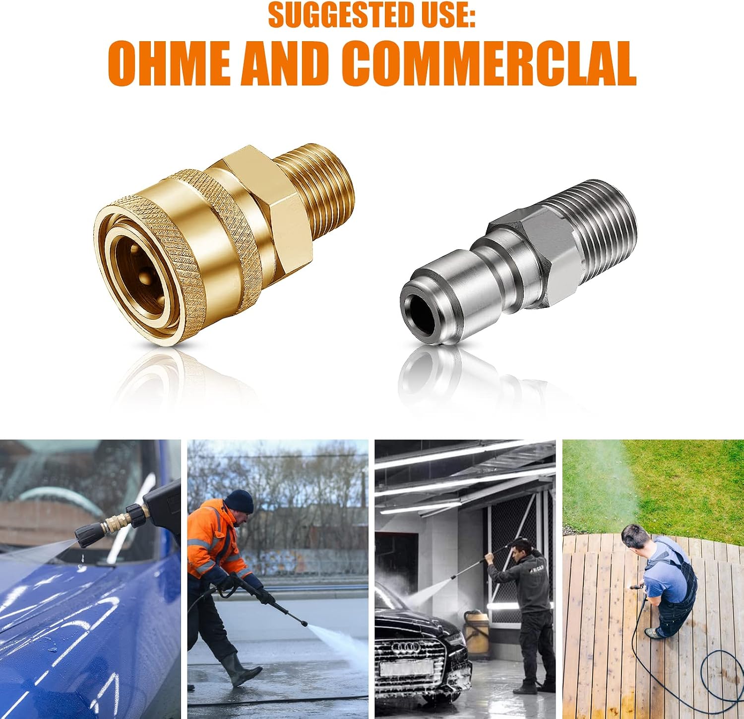 8 Pack NPT 1/4 Inch Pressure Washer Male and Female Quick Connector | Pressure Washer Adapters Pressure Washer
