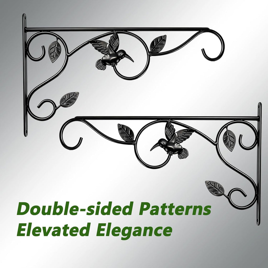 Elegant Bird Pattern Wall Hooks - Metal Plant Hangers for Indoor & Outdoor - Rust-Resistant Bracket for Plants