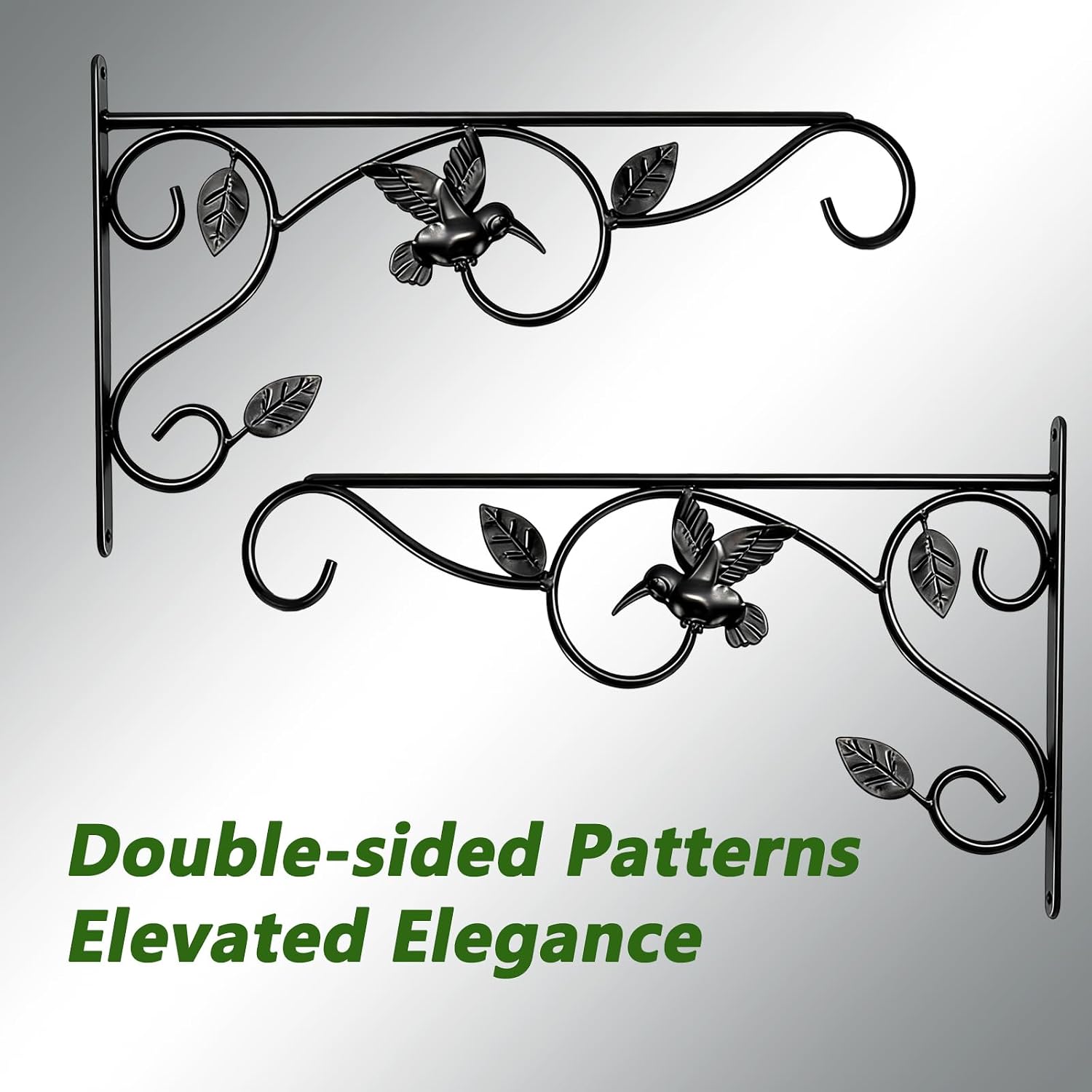 Elegant Bird Pattern Wall Hooks - Metal Plant Hangers for Indoor & Outdoor - Rust-Resistant Bracket for Plants