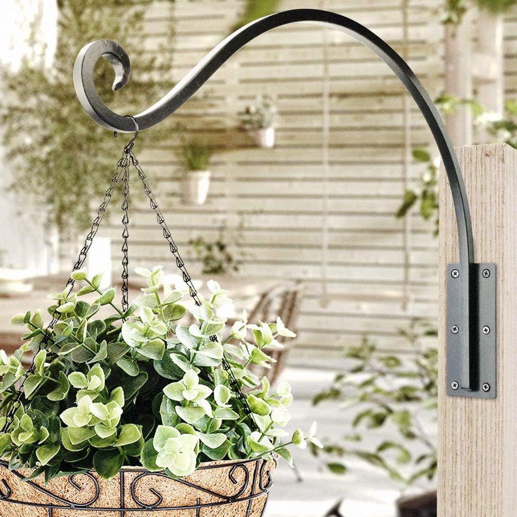 Heavy Duty Plant Hanger Bracket - 22 Inch 100Lbs Outdoor Wall Mount Hook | Rust-Resistant Metal Hook,Easy