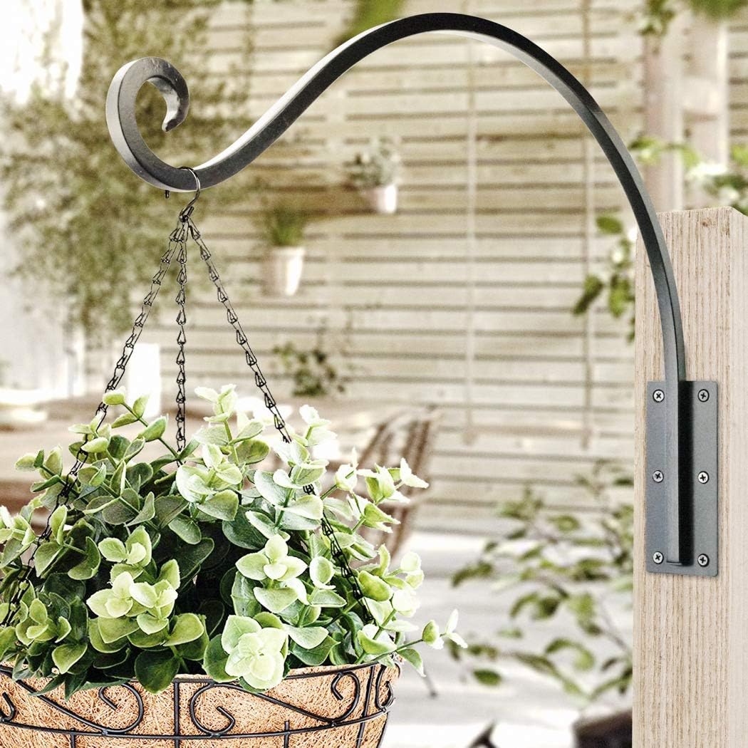 Heavy Duty Plant Hanger Bracket - 22 Inch 100Lbs Outdoor Wall Mount Hook | Rust-Resistant Metal Hook,Easy