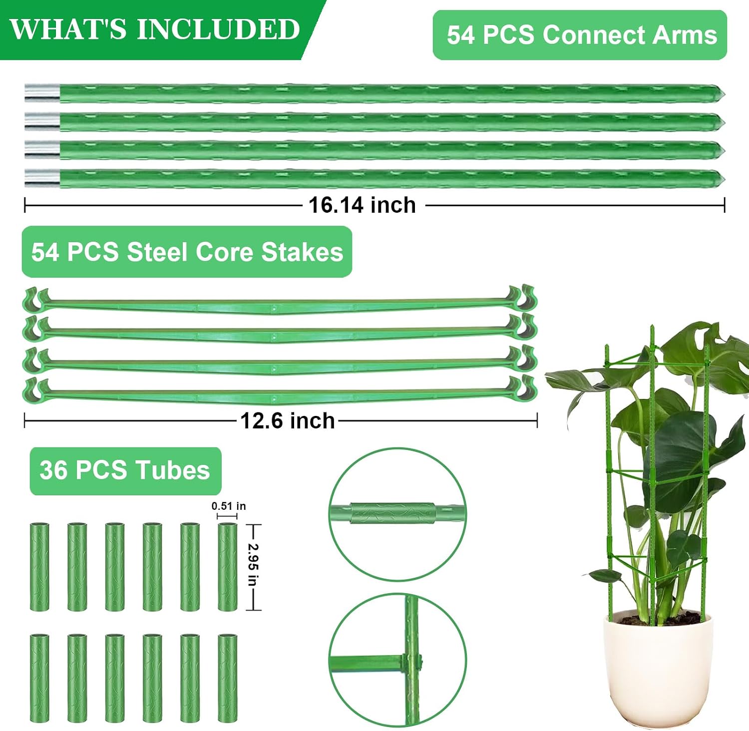 Moirsunt 6 Packs Tomato Cage for Garden, Up to 48Inch Plant Support Stakes | Garden Stakes Trellis for Raised Garden