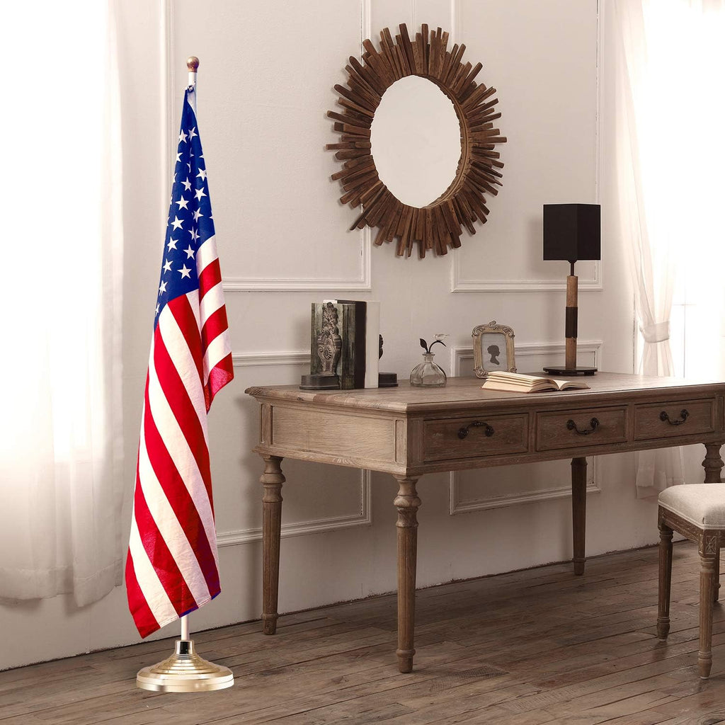 HOOSUN Base Stand for Flag Indoor Outdoor,Flag Pole Floor Stand Base Hold Flagpole Indoor Gold Banner Holder for