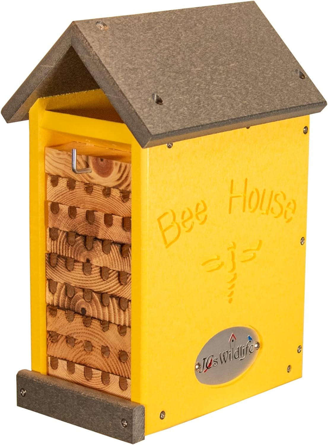 Small Poly Lumber Mason Bee House - Attracts Bee Pollinators in Your Garden - Made in The USA