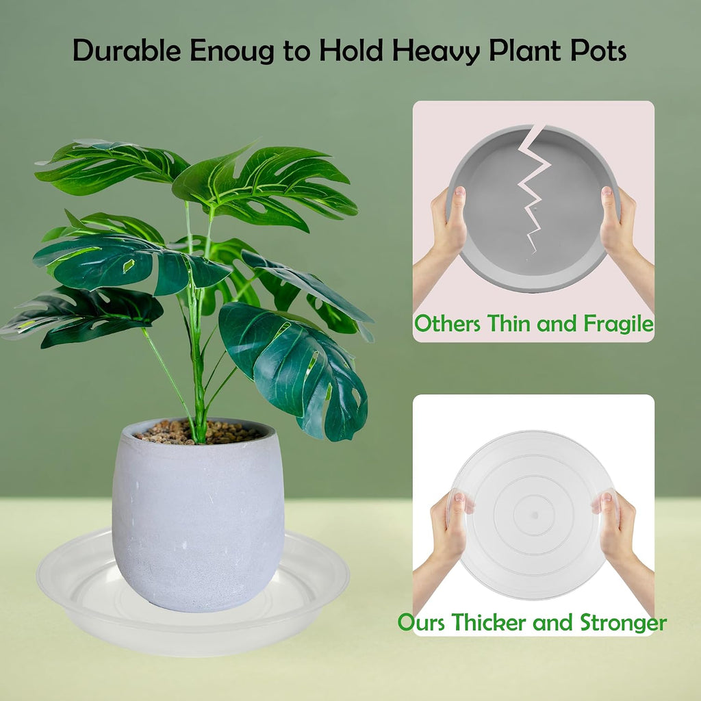 4 Pack 16 Inch Round Plant Saucers for Less 14 Inch Pot Indoors Outdoors Plant Trays for Pots Planter Saucer Plastic