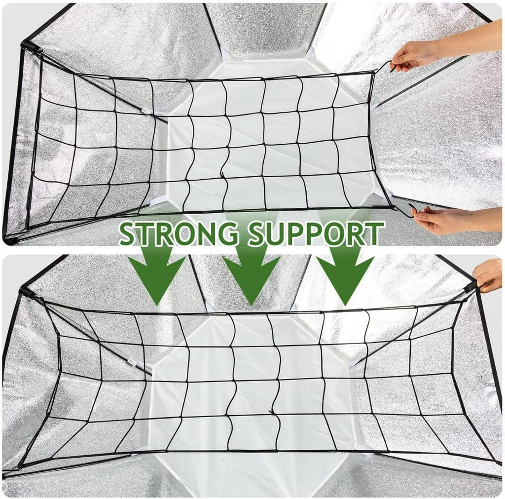 Grow Tent Trellis Netting 2x4 Ft, 6 Pack Heavy-Duty Elastic Plant Net | with Steel Hooks, Flexible Hydroponics Scrog