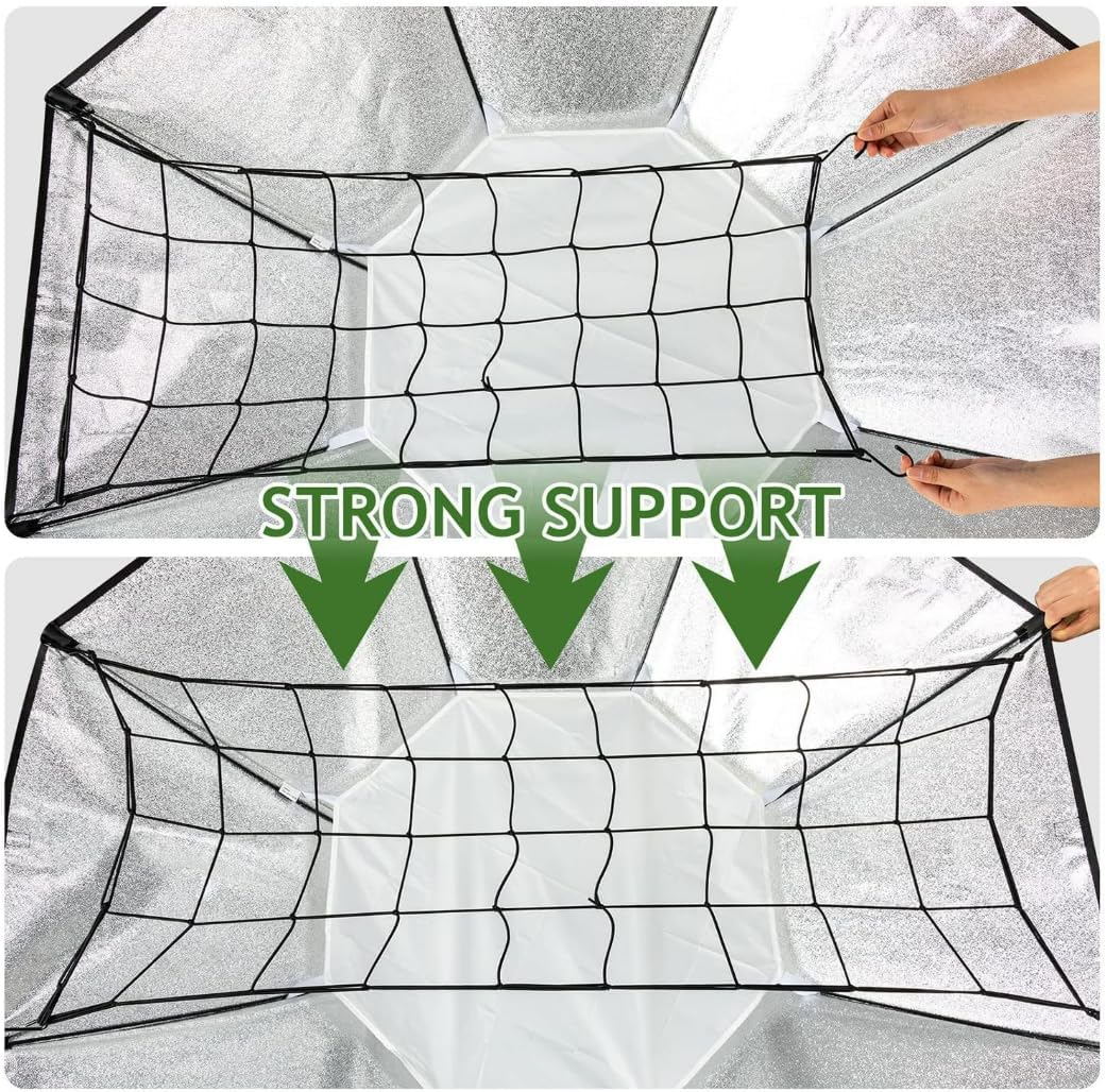 Grow Tent Trellis Netting 2x4 Ft, 6 Pack Heavy-Duty Elastic Plant Net | with Steel Hooks, Flexible Hydroponics Scrog