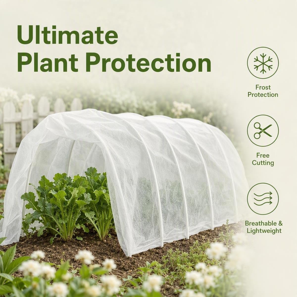 Plant Covers Freeze Protection,10x50FT Frost Cloth Row Covers | Floating Row Cover,Frost Blankets for Outdoor