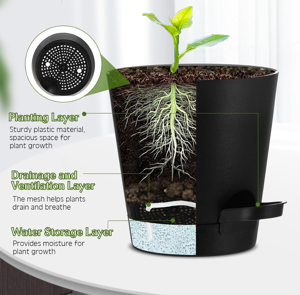 6 Sets Wall Planters for Indoor Plants Hanging Wall Planter with Metal Holder Geometric Self Watering Wall Pots Mounted