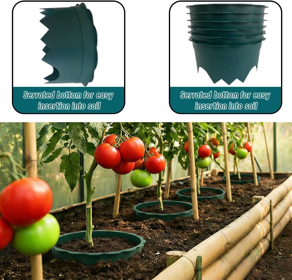 12pcs Planting Grow Rings, 10IN Round Edging Planting Protective Rings for Watering Vegetable, Herb, Flower, Circle