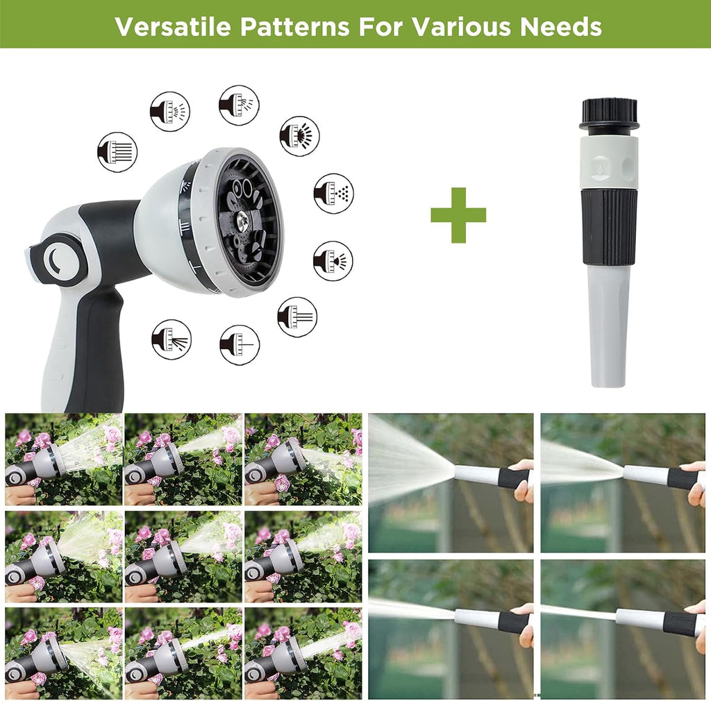Tuyeho Heavy-Duty Automatic Retractable Garden Hose Reel 100FT Wall Mount | Lifetime Service, 2 Nozzle, Auto Rewind