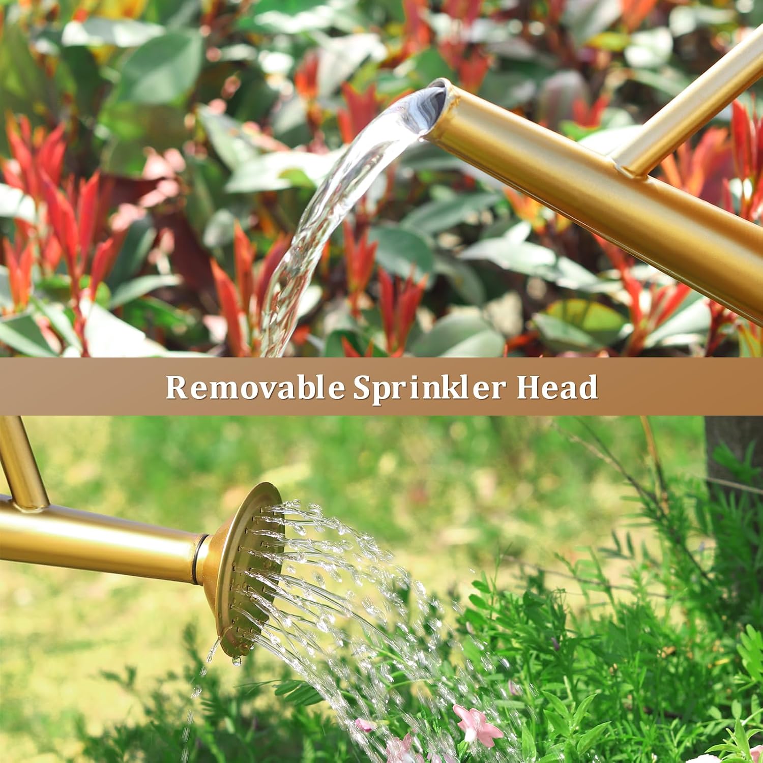 1 Gallon Metal Watering Can for Outdoor&Indoor Plants | Removable Sprinkler Head,Made of Premium Galvanized