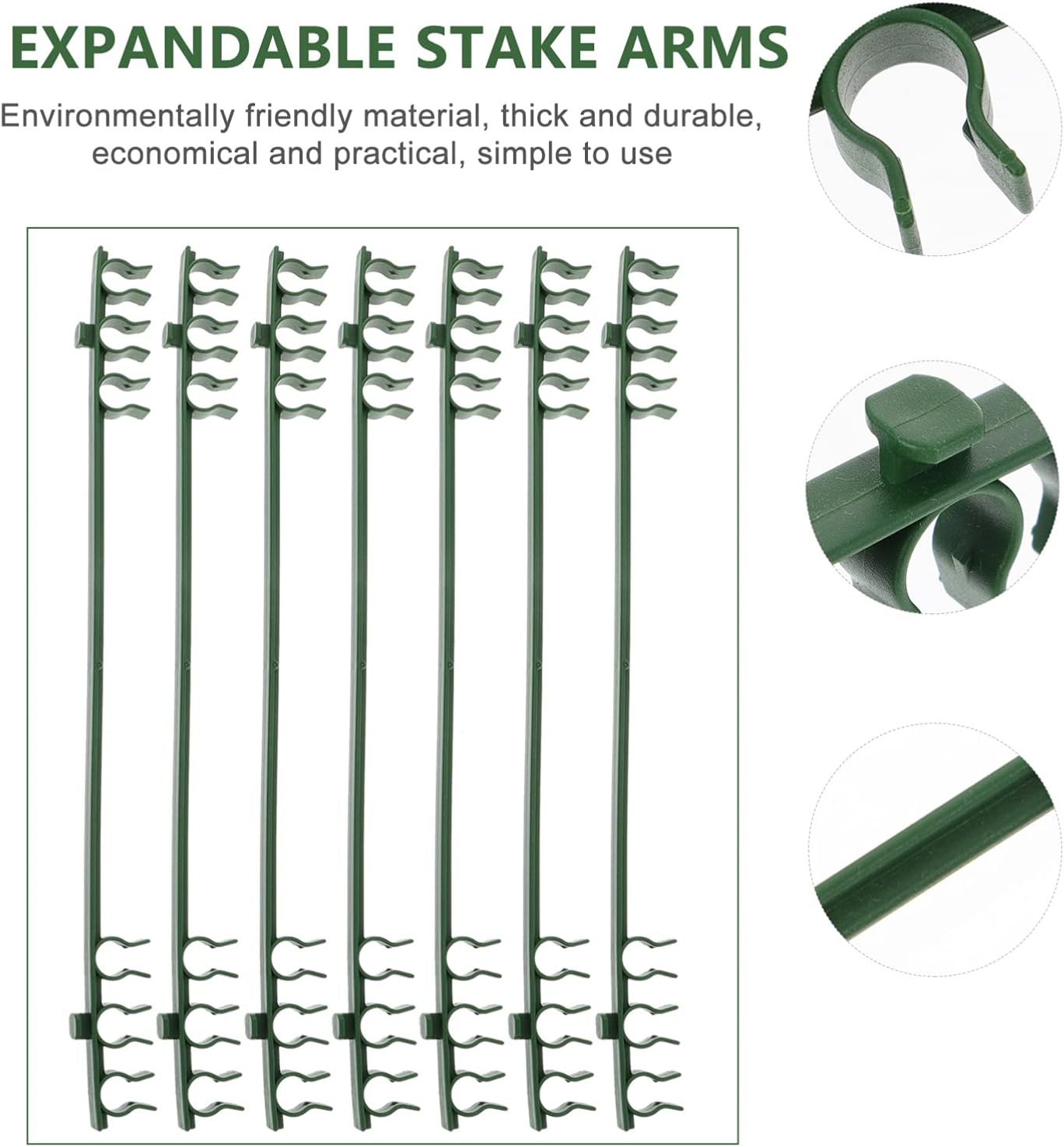 50PCS Stake Arms for Tomato Cage, 11.8 Inches Garden Stake Connectors, Expandable Trellis Connectors for 11mm Diameter