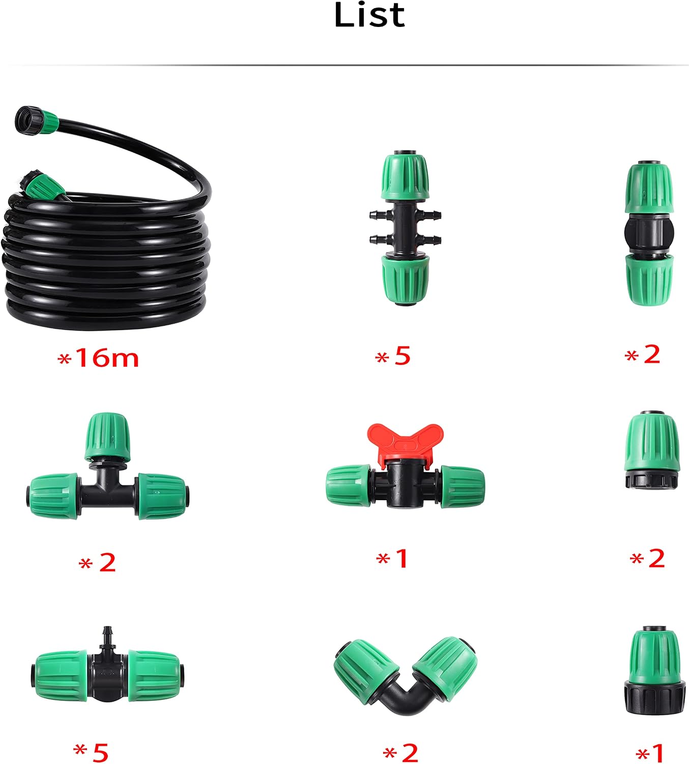 52 FT 1/2”PVC Garden Irrigation Tubing Hose（OD:16mm,ID:12mm) | 1/2" Drip Irrigation Tubing Main Line Hose Tube with