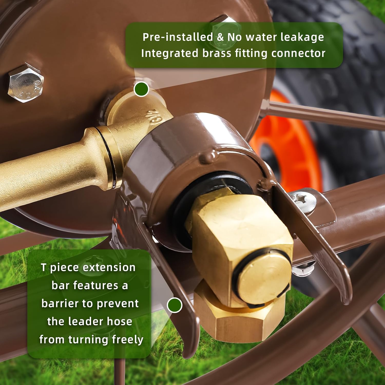 Upgrade Hose Reel Cart, Garden Hose Cart 4 Wheels, Holds 300ft 5/8" | Heavy Duty Metal Outdoor Water Hose Reel Carts
