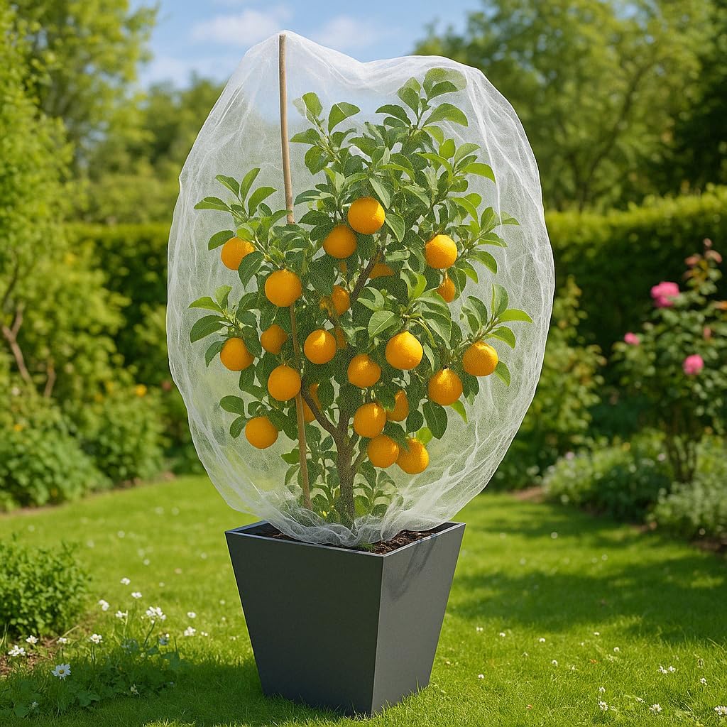 Fruit Tree Protection Bags 4x4.5 FT | Pack of 4 Garden & Insect Netting | Plant Net Cover for Vegetables, Blueberry &