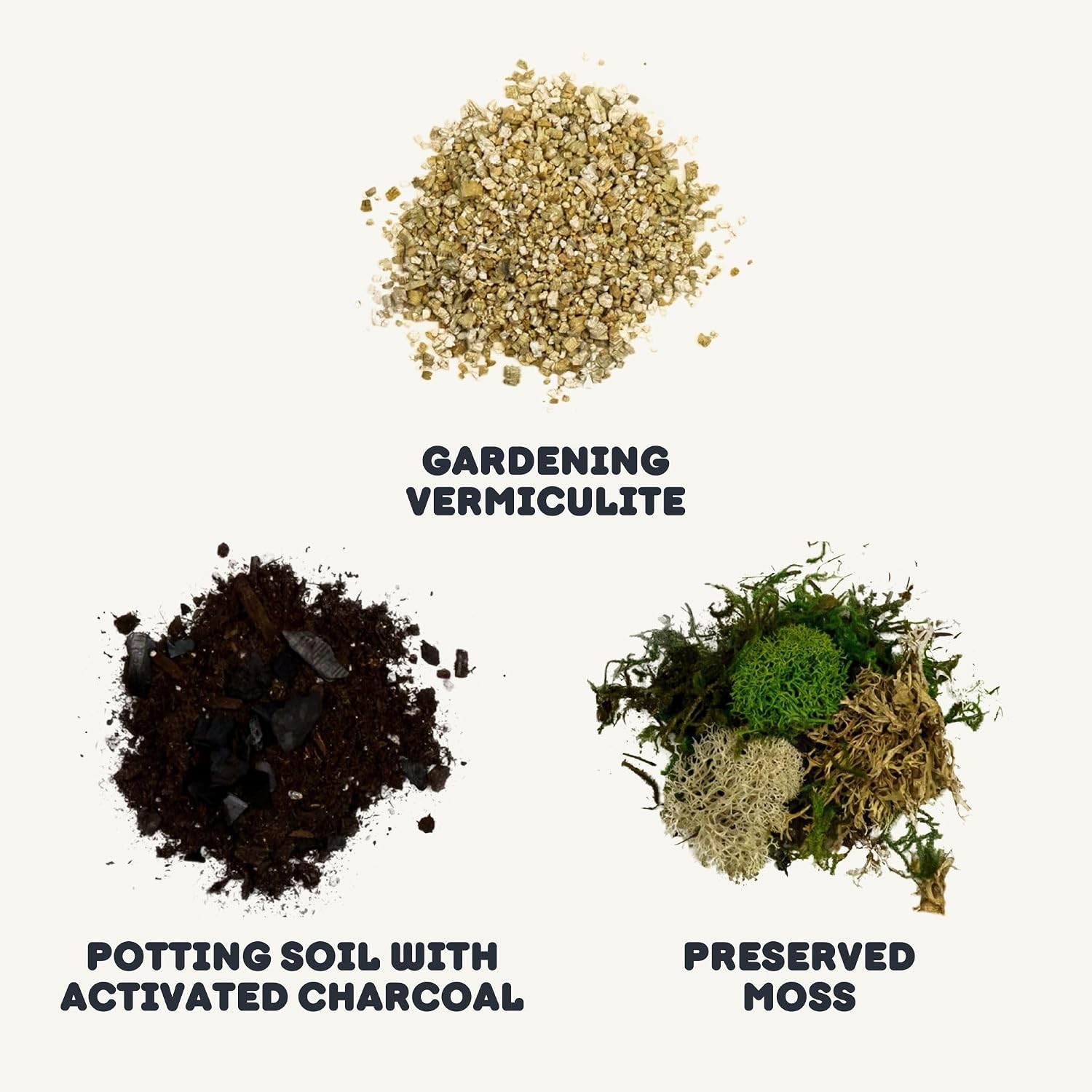 Terrarium Starter Kit | Moss, Vermiculite, Soil, Pebbles, Plant Food, Finishing Tools, Build and Care Guide | DIY