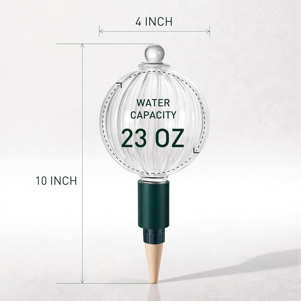 Soilagua 23 oz Extra Large Top Fill Watering Globe with Terracotta Spikes | Top Fill Design, Slow Release Watering