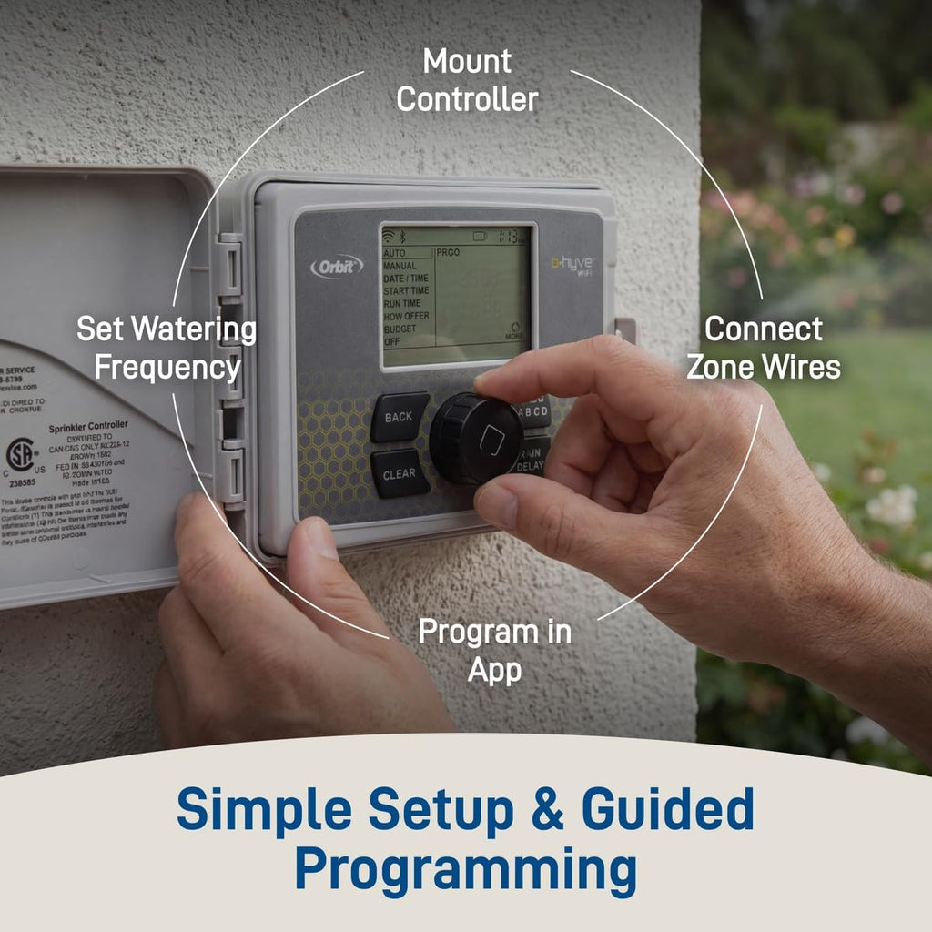 Orbit B-hyve Smart Indoor/Outdoor Sprinkler Controller - 6-Zone - App Controlled Smart Controller with Custom