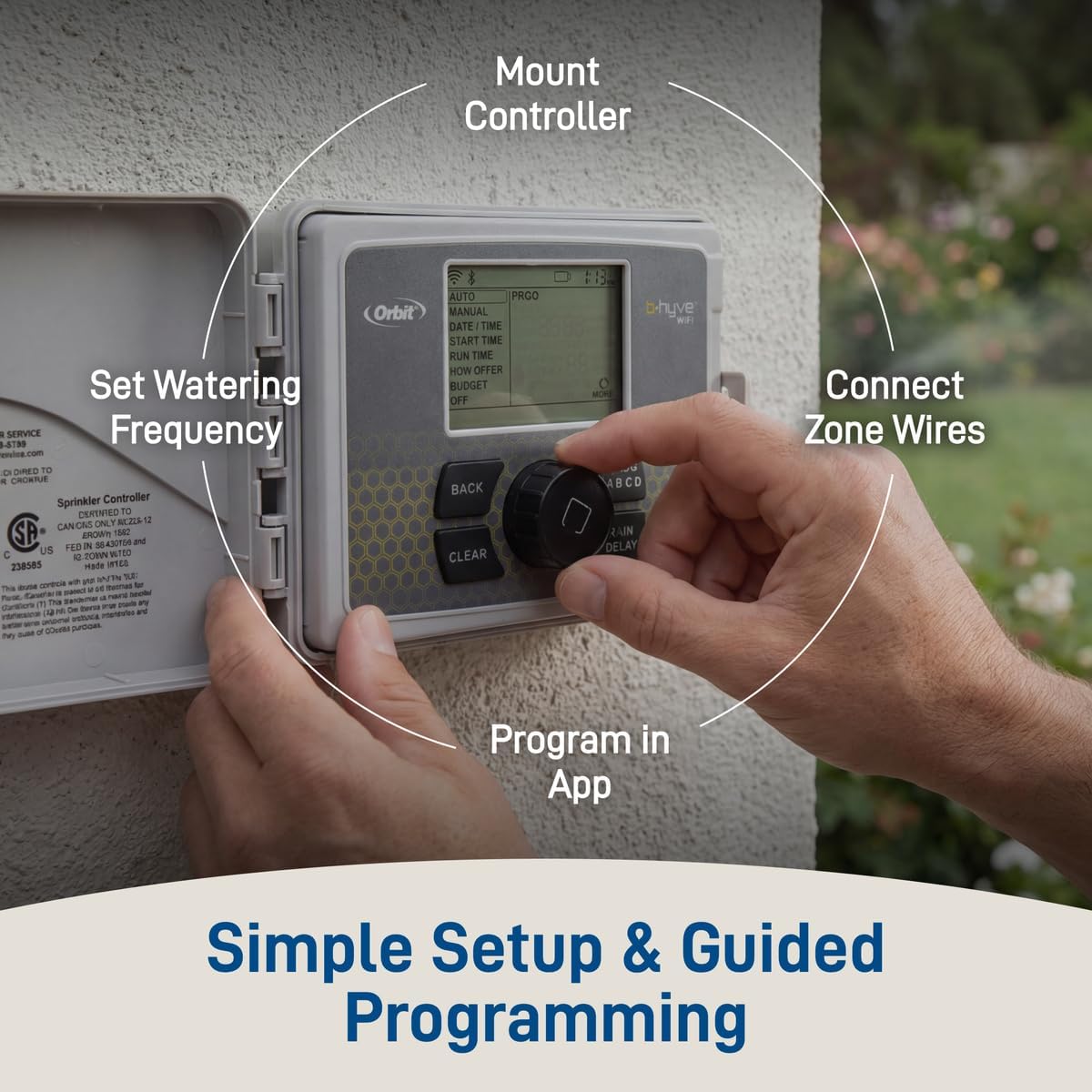 Orbit B-hyve Smart Indoor/Outdoor Sprinkler Controller - 6-Zone - App Controlled Smart Controller with Custom