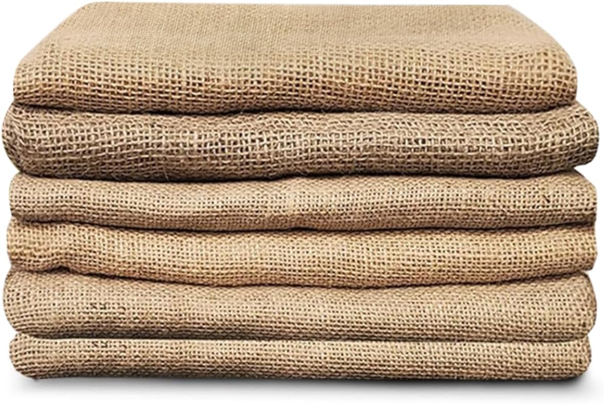 Agfabric Burlap Plant Covers Freeze Protection, 63in x 48in Warm Plant Frost Blankets with Drawstring, Reusable Frost