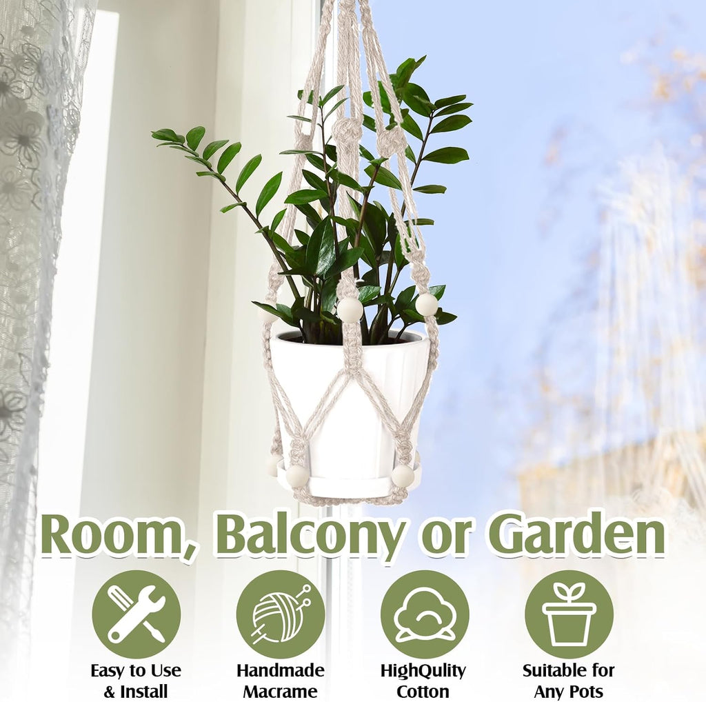 12 Pcs Macrame Plant Hangers Macrame Hanging Planters for Indoor Plants Handmade Boho Hanging Baskets Flower Pots