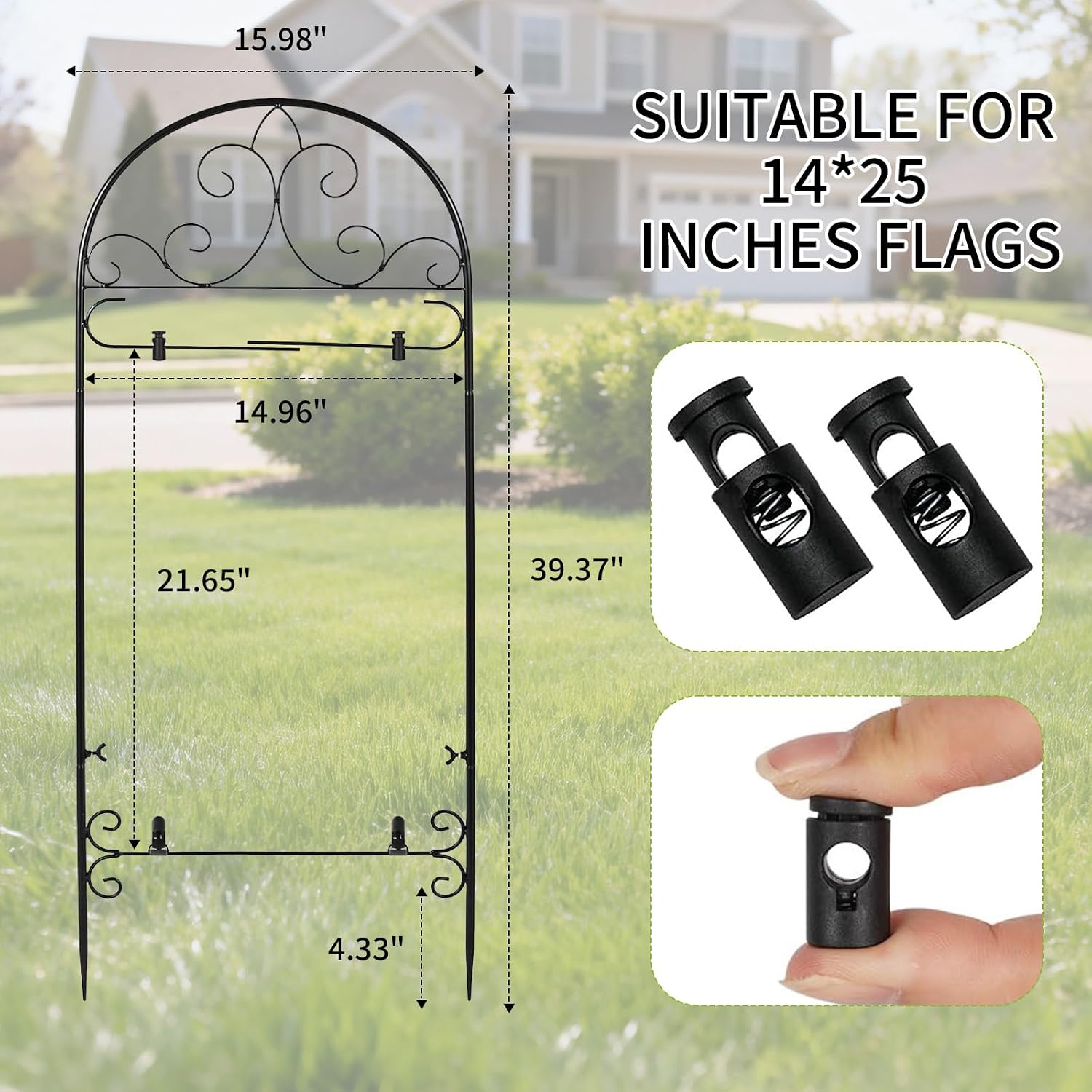 Garden Flag Holder Stand Yard Flag Holder Metal Flag Stand Outdoor Flag Pole Holder for Outside House Seasonal Garden