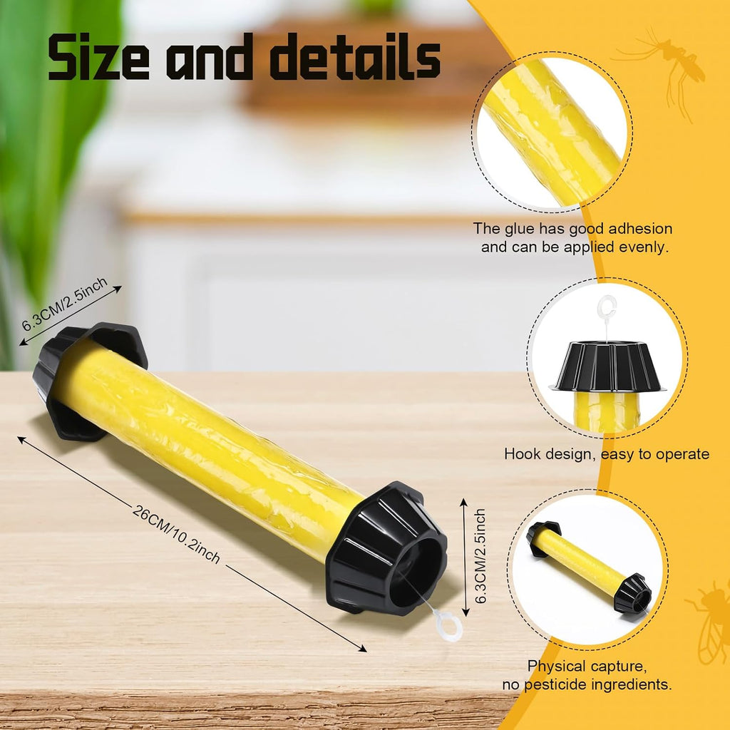 Qualirey 8 Pcs Fly Traps for Indoor Outdoor Hanging Fruit Fly Trap Sticky Mosquito for Home Insect 10 x 2.5 Inches