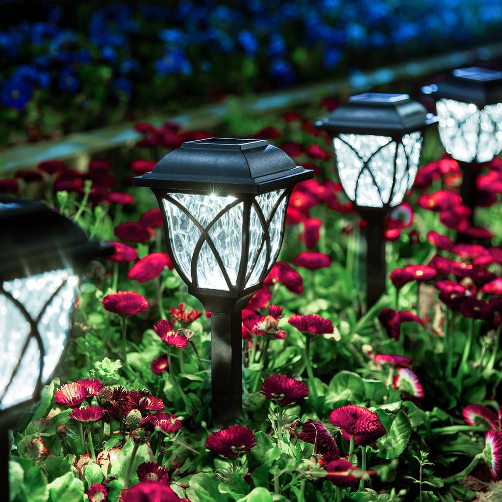 GIGALUMI 6 Pack Solar Lights Outdoor Waterproof, LED Solar Garden Lights