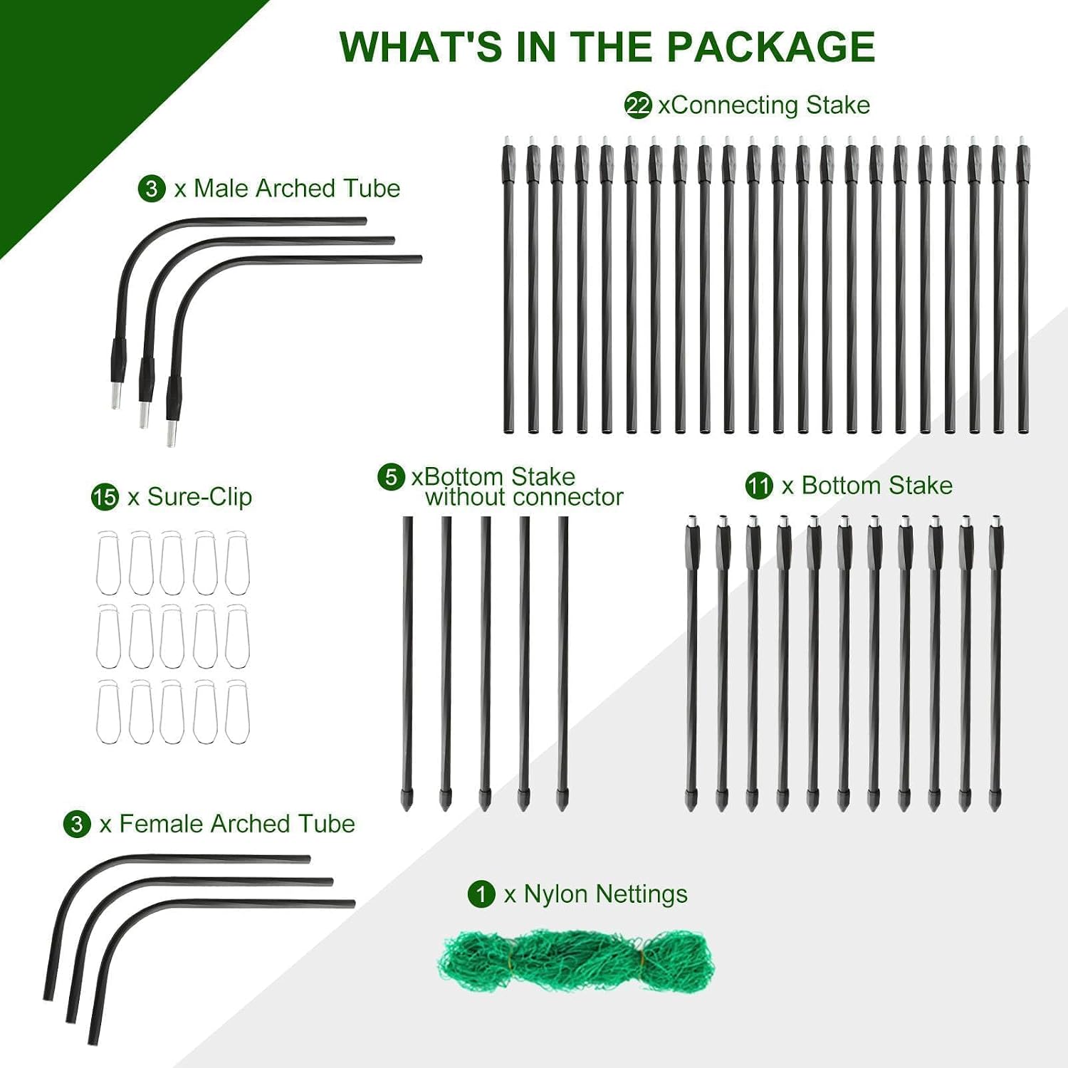 Cucumber Trellis for Raised Bed, 63" Hx63 L, Black | Garden Arch Trellis for Climbing Plants Outdoor, Rustproof Metal
