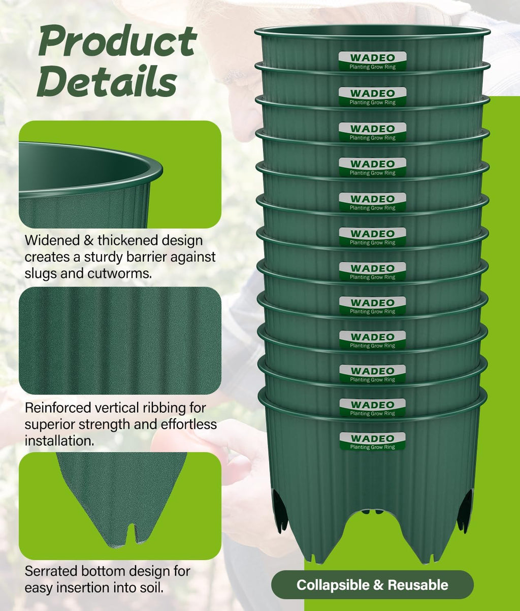 7 inch Planting Grow Rings, 12 PCS Plant Rings for Outdoor Plants, Perfect for Deep Root Watering Veggies Herbs and