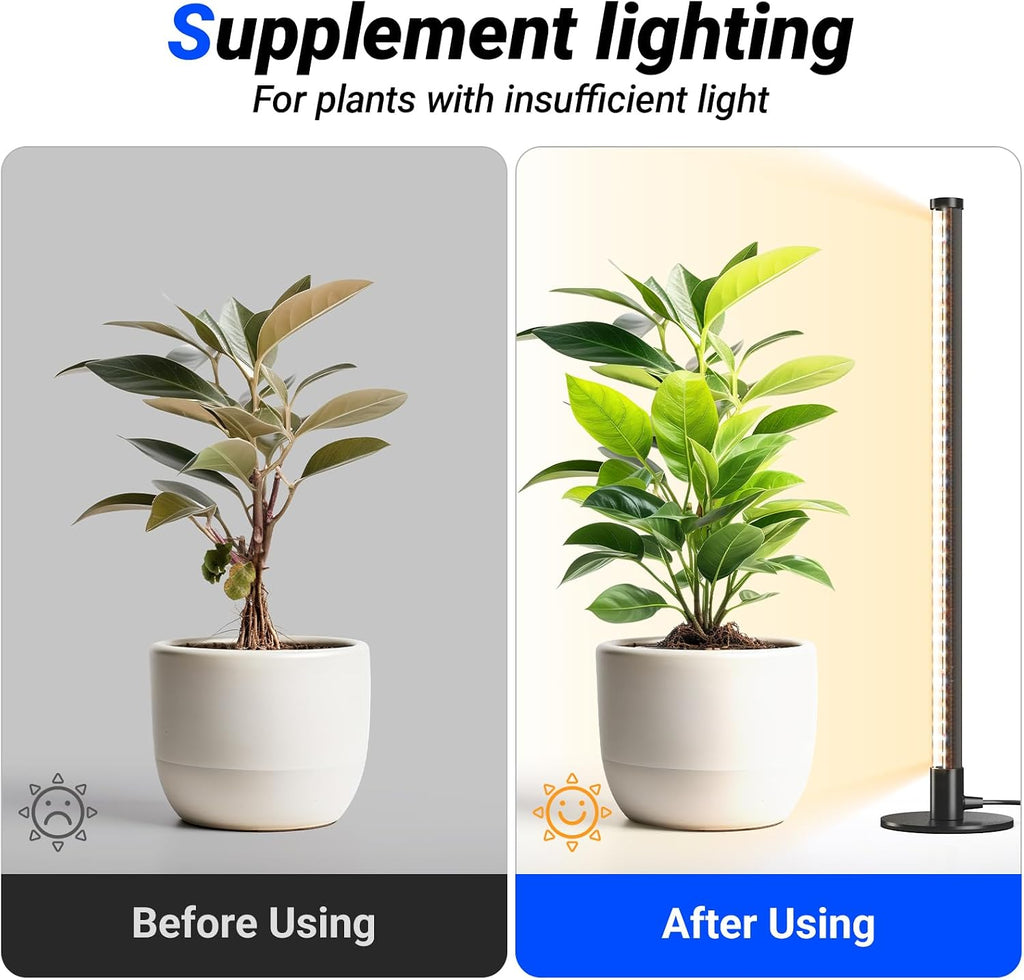 Barrina T10 Standing Grow Light for Indoor Plants, 20W 2FT, Full Spectrum | Desk LED Plant Light, Hanging and Standing