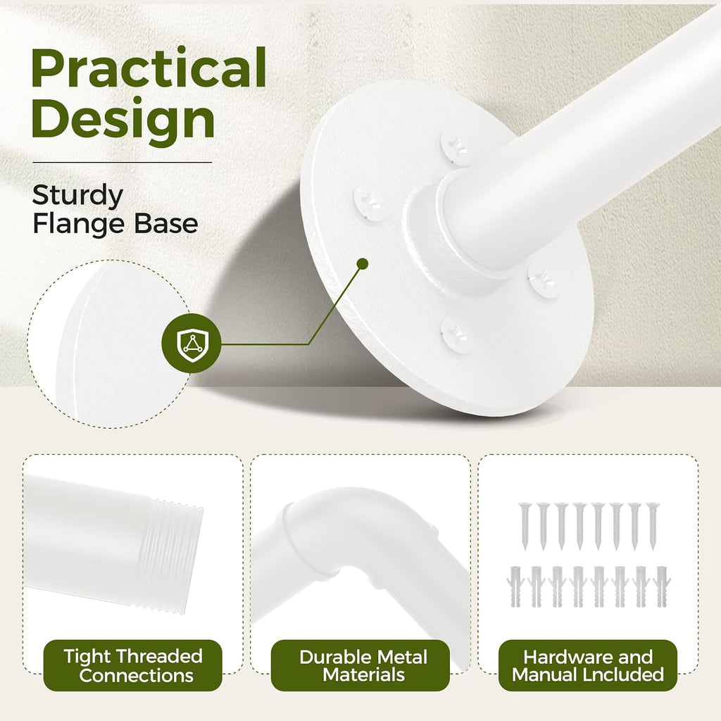 Bamworld Hanging Planters for Indoor - 70in White Metal Rod Plant Hangers | (Pot & Plant Not Included)