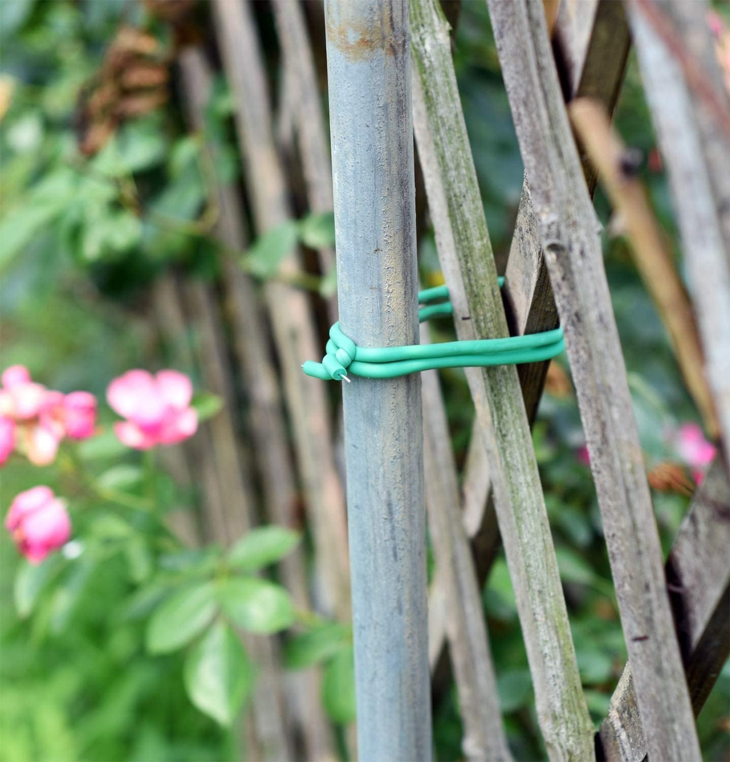PGarden-EZ Heavy Duty Garden Plant Ties, 250 Feet Soft Twist Ties for Vines Tomatoes, Thick Green Zip Ties for Climbing