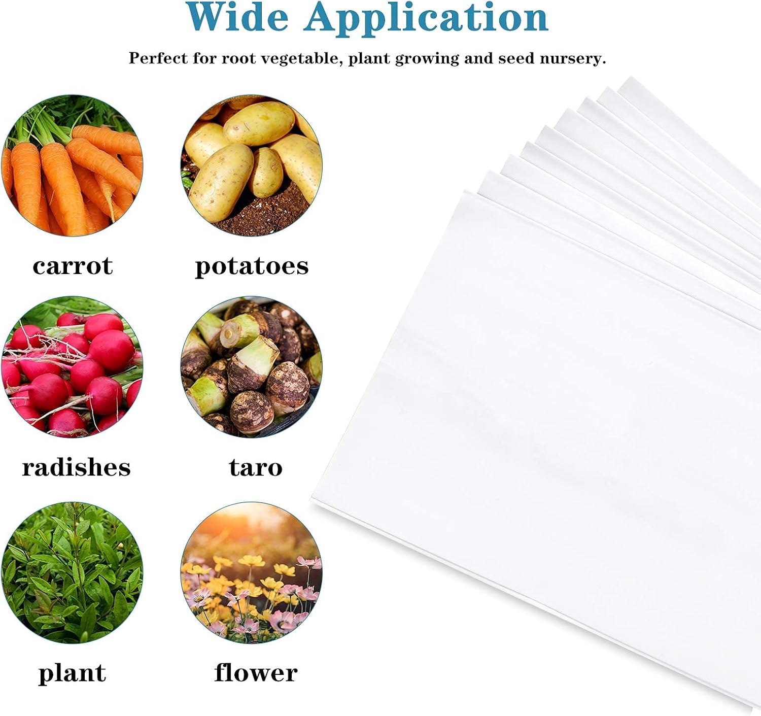 iPower 100-Pack 5 Gallon Grow Bags Black and White Panda Film Containers for Plants, Seedling and Rooting, Square Shape